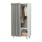 Bedroom Storage Cabinet with Clothes Rail Modern Cabinet with Wooden Legs 31"L x 16"W x 69"H White-Gray Clearhalo 'Armoires & Wardrobes' 'armoires_wardrobes' 'Bedroom Furniture' 'furn' 'furn_armoires_wardrobes' 'Furniture' 6321979