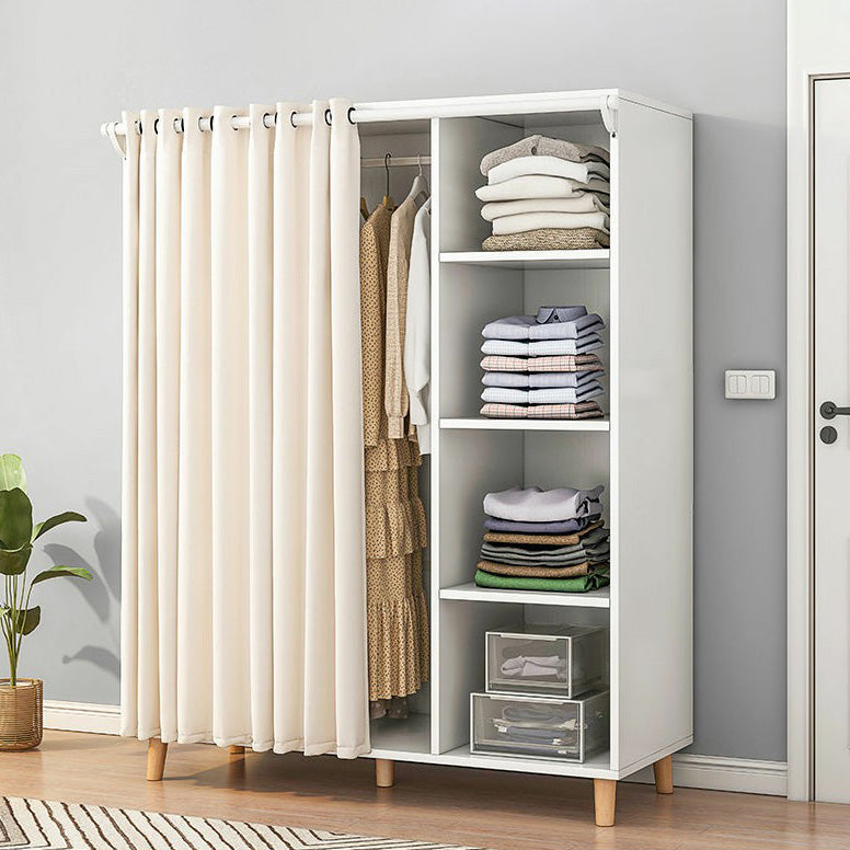 Bedroom Storage Cabinet with Clothes Rail Modern Cabinet with Wooden Legs Clearhalo 'Armoires & Wardrobes' 'armoires_wardrobes' 'Bedroom Furniture' 'furn' 'furn_armoires_wardrobes' 'Furniture' 6321981