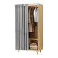 Bedroom Storage Cabinet with Clothes Rail Modern Cabinet with Wooden Legs 31"L x 16"W x 69"H Wood-Light Grey Clearhalo 'Armoires & Wardrobes' 'armoires_wardrobes' 'Bedroom Furniture' 'furn' 'furn_armoires_wardrobes' 'Furniture' 6321983