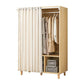Bedroom Storage Cabinet with Clothes Rail Modern Cabinet with Wooden Legs 47"L x 12"W x 69"H Wood+Beige Clearhalo 'Armoires & Wardrobes' 'armoires_wardrobes' 'Bedroom Furniture' 'furn' 'furn_armoires_wardrobes' 'Furniture' 6321989