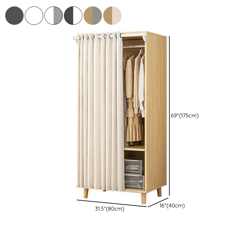 Bedroom Storage Cabinet with Clothes Rail Modern Cabinet with Wooden Legs Clearhalo 'Armoires & Wardrobes' 'armoires_wardrobes' 'Bedroom Furniture' 'furn' 'furn_armoires_wardrobes' 'Furniture' 6321998