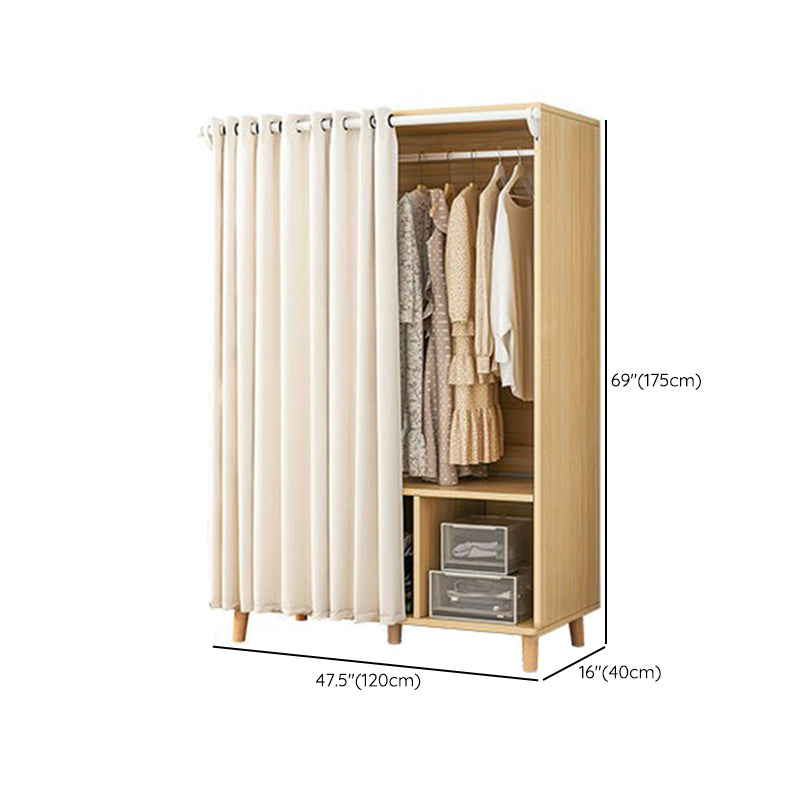 Bedroom Storage Cabinet with Clothes Rail Modern Cabinet with Wooden Legs Clearhalo 'Armoires & Wardrobes' 'armoires_wardrobes' 'Bedroom Furniture' 'furn' 'furn_armoires_wardrobes' 'Furniture' 6322000