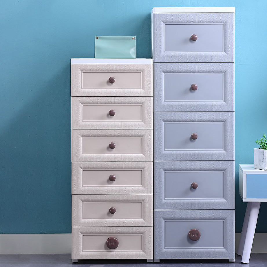 Plastic 5-drawer Storage Cabinet Modern Wardrobe Armoire with Legs Clearhalo 'Armoires & Wardrobes' 'armoires_wardrobes' 'Bedroom Furniture' 'furn' 'furn_armoires_wardrobes' 'Furniture' 6322037