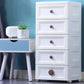 Plastic 5-drawer Storage Cabinet Modern Wardrobe Armoire with Legs 16"L x 12"W x 33"H White Clearhalo 'Armoires & Wardrobes' 'armoires_wardrobes' 'Bedroom Furniture' 'furn' 'furn_armoires_wardrobes' 'Furniture' 6322040