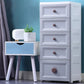 Plastic 5-drawer Storage Cabinet Modern Wardrobe Armoire with Legs 16"L x 12"W x 36"H Grey Clearhalo 'Armoires & Wardrobes' 'armoires_wardrobes' 'Bedroom Furniture' 'furn' 'furn_armoires_wardrobes' 'Furniture' 6322044
