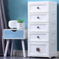 Plastic 5-drawer Storage Cabinet Modern Wardrobe Armoire with Legs 16"L x 12"W x 36"H White Clearhalo 'Armoires & Wardrobes' 'armoires_wardrobes' 'Bedroom Furniture' 'furn' 'furn_armoires_wardrobes' 'Furniture' 6322045