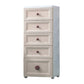 Plastic 5-drawer Storage Cabinet Modern Wardrobe Armoire with Legs 16"L x 12"W x 36"H Khaki Clearhalo 'Armoires & Wardrobes' 'armoires_wardrobes' 'Bedroom Furniture' 'furn' 'furn_armoires_wardrobes' 'Furniture' 6322047