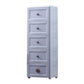 Plastic 5-drawer Storage Cabinet Modern Wardrobe Armoire with Legs 16"L x 12"W x 49"H Grey Clearhalo 'Armoires & Wardrobes' 'armoires_wardrobes' 'Bedroom Furniture' 'furn' 'furn_armoires_wardrobes' 'Furniture' 6322050