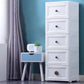Plastic 5-drawer Storage Cabinet Modern Wardrobe Armoire with Legs 16"L x 12"W x 49"H White Clearhalo 'Armoires & Wardrobes' 'armoires_wardrobes' 'Bedroom Furniture' 'furn' 'furn_armoires_wardrobes' 'Furniture' 6322051