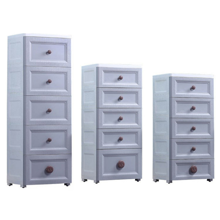 Plastic 5-drawer Storage Cabinet Modern Wardrobe Armoire with Legs Clearhalo 'Armoires & Wardrobes' 'armoires_wardrobes' 'Bedroom Furniture' 'furn' 'furn_armoires_wardrobes' 'Furniture' 6322057