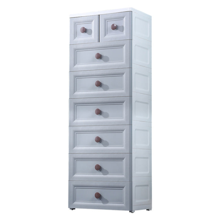 Plastic 5-drawer Storage Cabinet Modern Wardrobe Armoire with Legs Clearhalo 'Armoires & Wardrobes' 'armoires_wardrobes' 'Bedroom Furniture' 'furn' 'furn_armoires_wardrobes' 'Furniture' 6322059