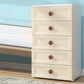 Plastic 5-drawer Storage Cabinet Modern Wardrobe Armoire with Legs 24"L x 16"W x 39"H Khaki Clearhalo 'Armoires & Wardrobes' 'armoires_wardrobes' 'Bedroom Furniture' 'furn' 'furn_armoires_wardrobes' 'Furniture' 6322060