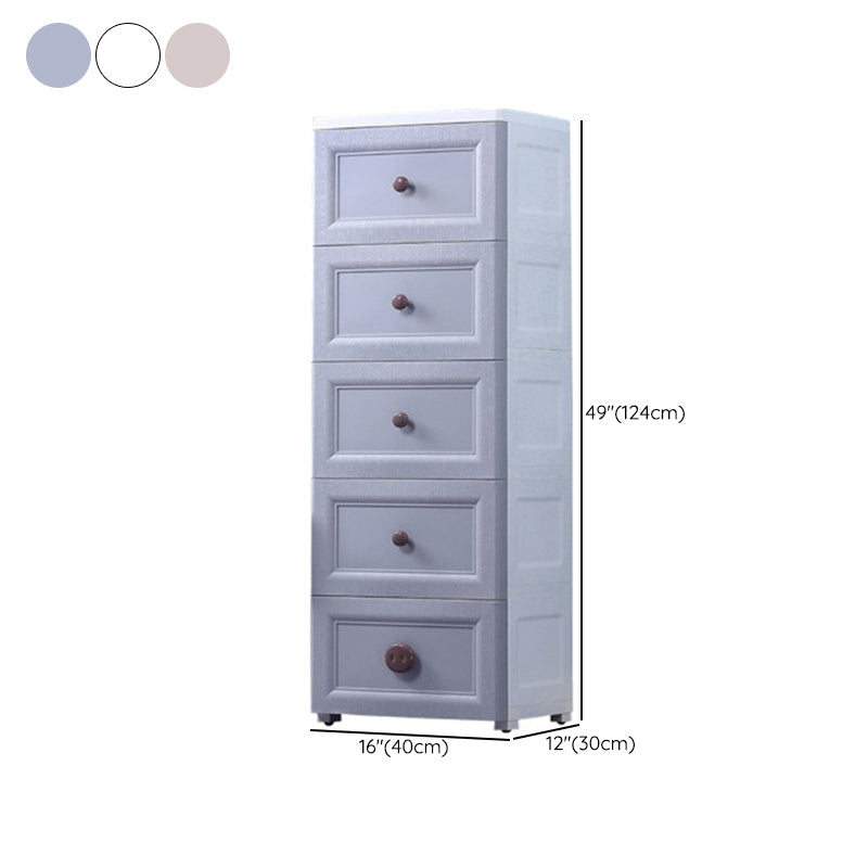 Plastic 5-drawer Storage Cabinet Modern Wardrobe Armoire with Legs Clearhalo 'Armoires & Wardrobes' 'armoires_wardrobes' 'Bedroom Furniture' 'furn' 'furn_armoires_wardrobes' 'Furniture' 6322072
