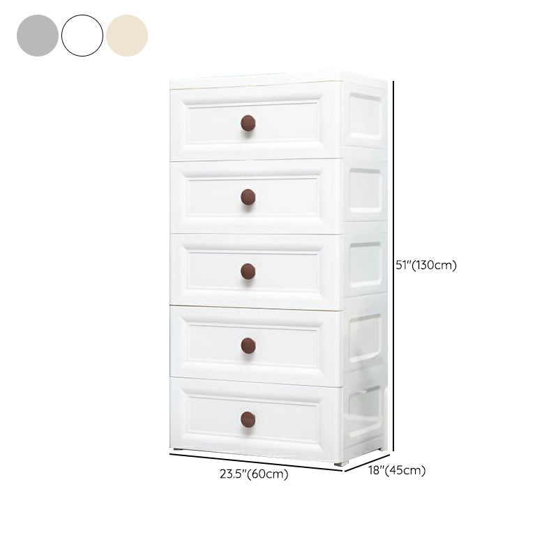 Plastic 5-drawer Storage Cabinet Modern Wardrobe Armoire with Legs Clearhalo 'Armoires & Wardrobes' 'armoires_wardrobes' 'Bedroom Furniture' 'furn' 'furn_armoires_wardrobes' 'Furniture' 6322075