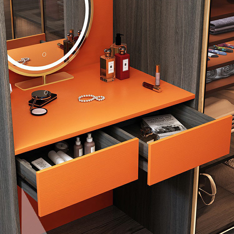 Modern Black Wardrobe for Home Mirrored Finish Cabinet with Glass Doors Clearhalo 'Armoires & Wardrobes' 'armoires_wardrobes' 'Bedroom Furniture' 'furn' 'furn_armoires_wardrobes' 'Furniture' 6322087