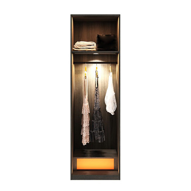 Modern Black Wardrobe for Home Mirrored Finish Cabinet with Glass Doors Clearhalo 'Armoires & Wardrobes' 'armoires_wardrobes' 'Bedroom Furniture' 'furn' 'furn_armoires_wardrobes' 'Furniture' 6322090