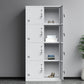 Armoire de rangement en acier gris pour salle de bain armoire contemporaine avec portes à charnière