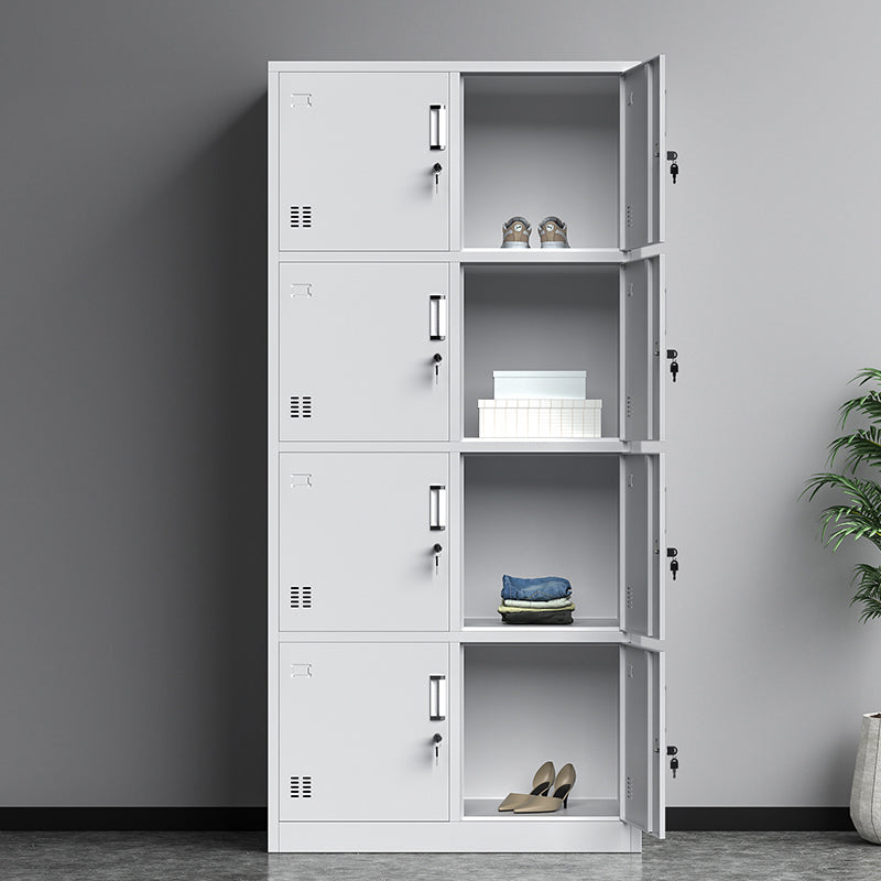 Armoire de rangement en acier gris pour salle de bain armoire contemporaine avec portes à charnière