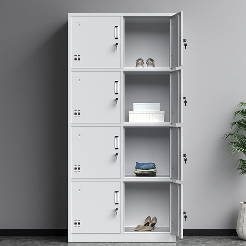 Armoire de rangement en acier gris pour salle de bain armoire contemporaine avec portes à charnière