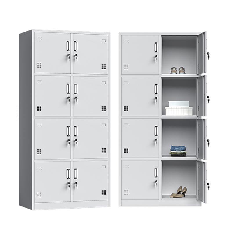 Armoire de rangement en acier gris pour salle de bain armoire contemporaine avec portes à charnière