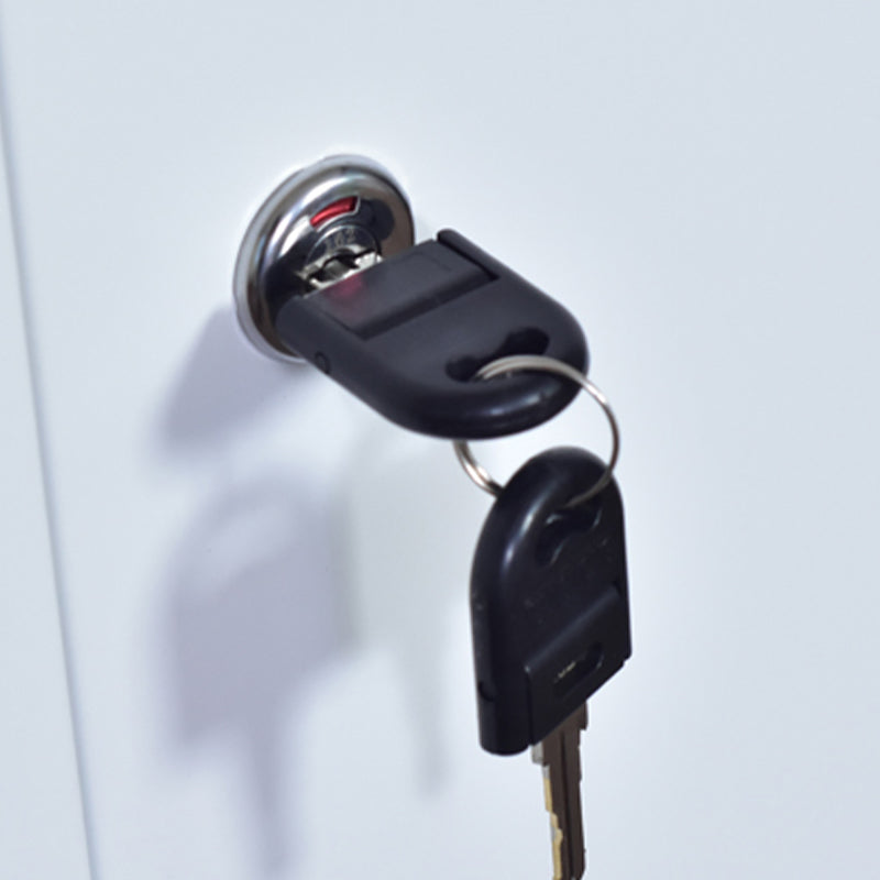 Armoire contemporaine non conservatrice avec portes à charnière armoire de rangement en métal blanc et marron