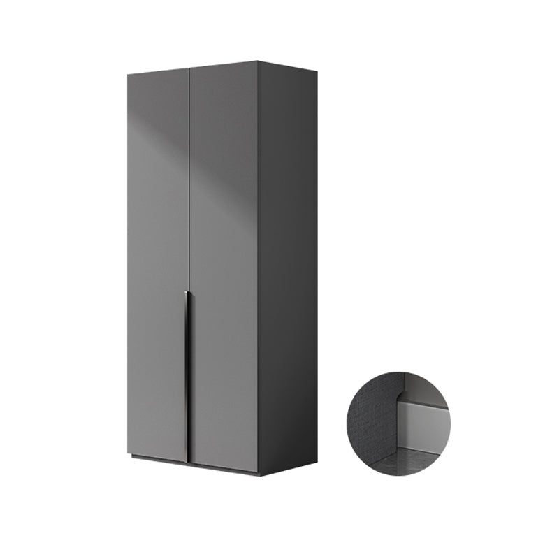 Contemporary Grey Storage Cabinet with Garment Rod Hinged Door Cabinet for Bedroom Armoires & Wardrobes Clearhalo 'Armoires & Wardrobes' 'armoires_wardrobes' 'Bedroom Furniture' 'furn' 'furn_armoires_wardrobes' 'Furniture' 6322270