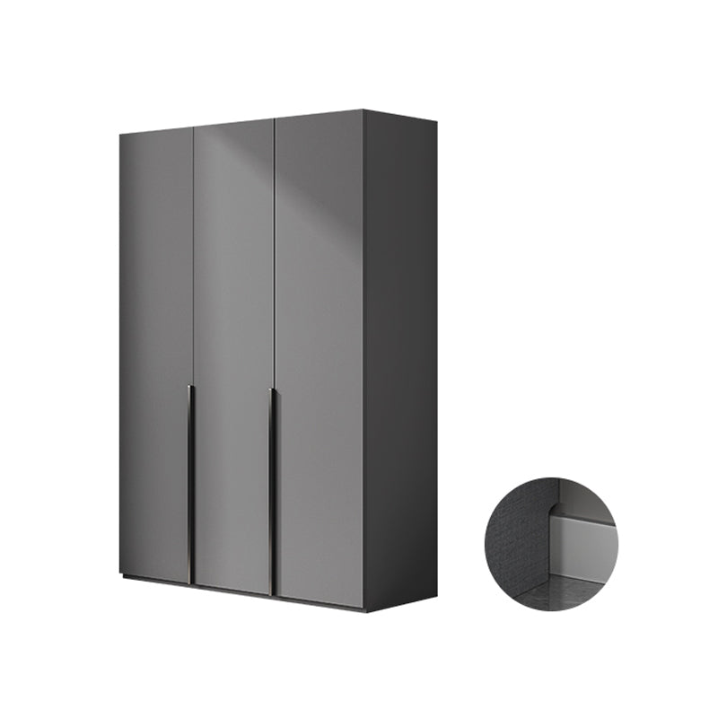 Contemporary Grey Storage Cabinet with Garment Rod Hinged Door Cabinet for Bedroom 47"L x 22"W x 77"H Armoires & Wardrobes Clearhalo 'Armoires & Wardrobes' 'armoires_wardrobes' 'Bedroom Furniture' 'furn' 'furn_armoires_wardrobes' 'Furniture' 6322272