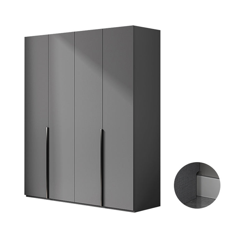 Contemporary Grey Storage Cabinet with Garment Rod Hinged Door Cabinet for Bedroom Armoires & Wardrobes Clearhalo 'Armoires & Wardrobes' 'armoires_wardrobes' 'Bedroom Furniture' 'furn' 'furn_armoires_wardrobes' 'Furniture' 6322273