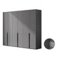 Contemporary Grey Storage Cabinet with Garment Rod Hinged Door Cabinet for Bedroom 86.6"L x 21.7"W x 77.2"H Armoires & Wardrobes Clearhalo 'Armoires & Wardrobes' 'armoires_wardrobes' 'Bedroom Furniture' 'furn' 'furn_armoires_wardrobes' 'Furniture' 6322277