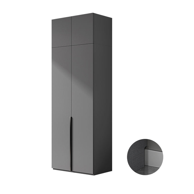 Contemporary Grey Storage Cabinet with Garment Rod Hinged Door Cabinet for Bedroom Armories & Top Cabinet Clearhalo 'Armoires & Wardrobes' 'armoires_wardrobes' 'Bedroom Furniture' 'furn' 'furn_armoires_wardrobes' 'Furniture' 6322279