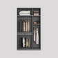 Contemporary Grey Storage Cabinet with Garment Rod Hinged Door Cabinet for Bedroom Clearhalo 'Armoires & Wardrobes' 'armoires_wardrobes' 'Bedroom Furniture' 'furn' 'furn_armoires_wardrobes' 'Furniture' 6322284