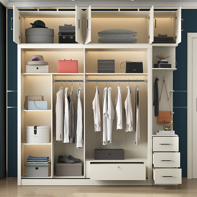 Armoire blanche moderne avec portes en verre armoire à chambre avec portes coulissantes