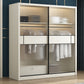 Armoire blanche moderne avec portes en verre armoire à chambre avec portes coulissantes