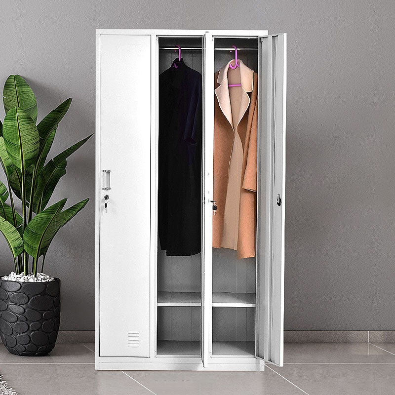 Modern grijze kast met scharnierende deuren metalen opbergkast voor badkamer