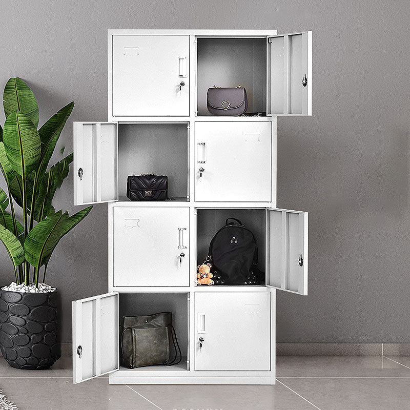 Modern grijze kast met scharnierende deuren metalen opbergkast voor badkamer