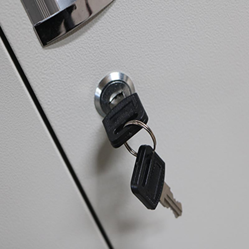 Modern grijze kast met scharnierende deuren metalen opbergkast voor badkamer