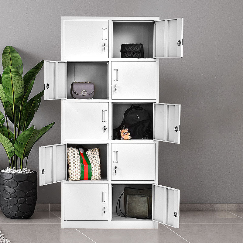 Modern grijze kast met scharnierende deuren metalen opbergkast voor badkamer