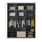 Black Wardrobe for Home Modern Style Cabinet with Glass Doors Clearhalo 'Armoires & Wardrobes' 'armoires_wardrobes' 'Bedroom Furniture' 'furn' 'furn_armoires_wardrobes' 'Furniture' 6322421