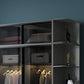 Black Wardrobe for Home Modern Style Cabinet with Glass Doors Clearhalo 'Armoires & Wardrobes' 'armoires_wardrobes' 'Bedroom Furniture' 'furn' 'furn_armoires_wardrobes' 'Furniture' 6322424