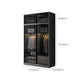 Black Wardrobe for Home Modern Style Cabinet with Glass Doors Clearhalo 'Armoires & Wardrobes' 'armoires_wardrobes' 'Bedroom Furniture' 'furn' 'furn_armoires_wardrobes' 'Furniture' 6322435