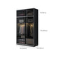 Black Wardrobe for Home Modern Style Cabinet with Glass Doors Clearhalo 'Armoires & Wardrobes' 'armoires_wardrobes' 'Bedroom Furniture' 'furn' 'furn_armoires_wardrobes' 'Furniture' 6322436