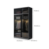 Armadio nero per mobile moderno a casa con porte di vetro
