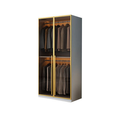 Gabinete de almacenamiento de dormitorio con puertas de vidrio marrón gabinete de puerta con bisagras contemporáneas