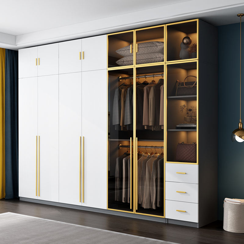 Gabinete de almacenamiento de dormitorio con puertas de vidrio marrón gabinete de puerta con bisagras contemporáneas