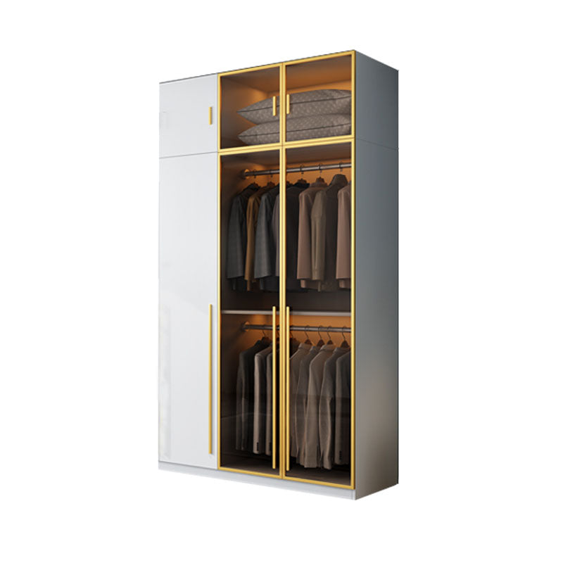 Gabinete de almacenamiento de dormitorio con puertas de vidrio marrón gabinete de puerta con bisagras contemporáneas