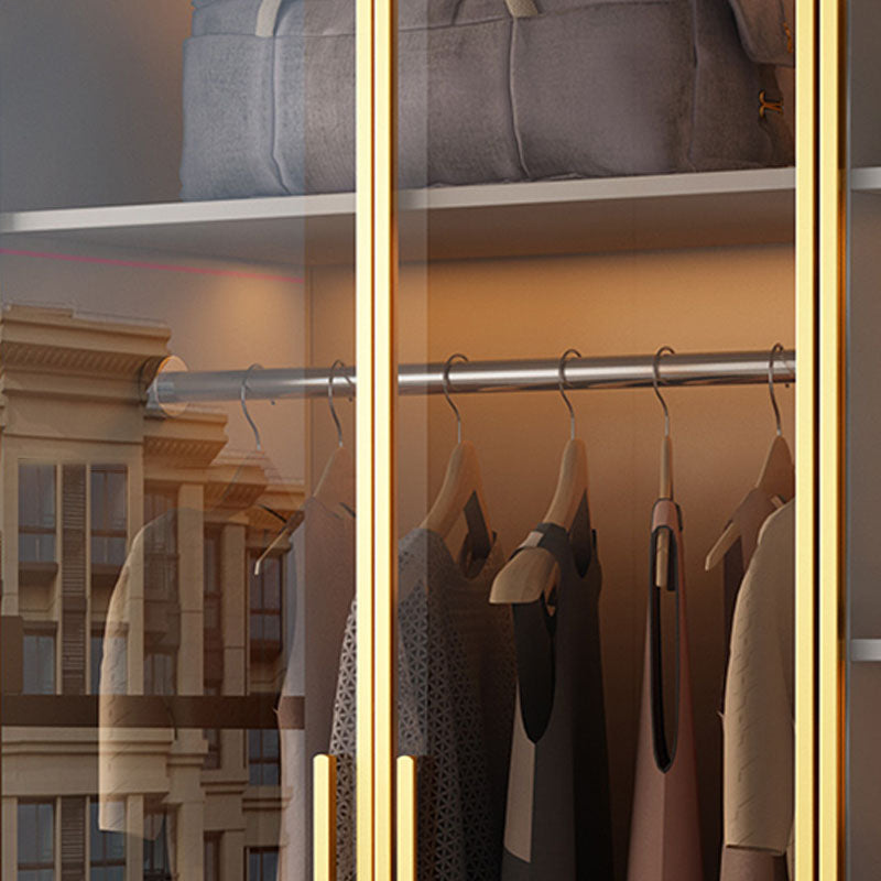 Gabinete de almacenamiento de dormitorio con puertas de vidrio marrón gabinete de puerta con bisagras contemporáneas