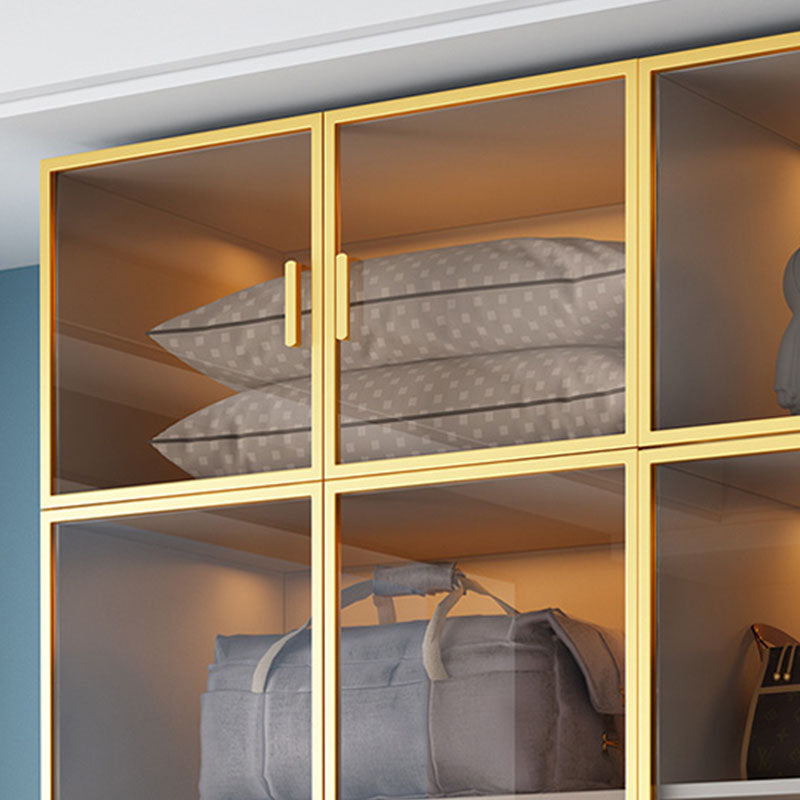 Gabinete de almacenamiento de dormitorio con puertas de vidrio marrón gabinete de puerta con bisagras contemporáneas