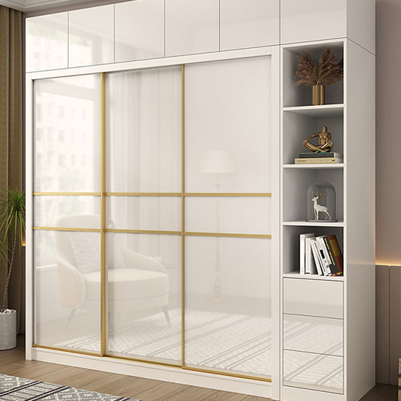 Armadietto in legno fabbricato con mobile in magazzino bianco lucido contemporaneo per la casa