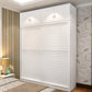 Modern Storage Cabinet with Sliding Doors Manufactured Wood White Cabinet for Bedroom