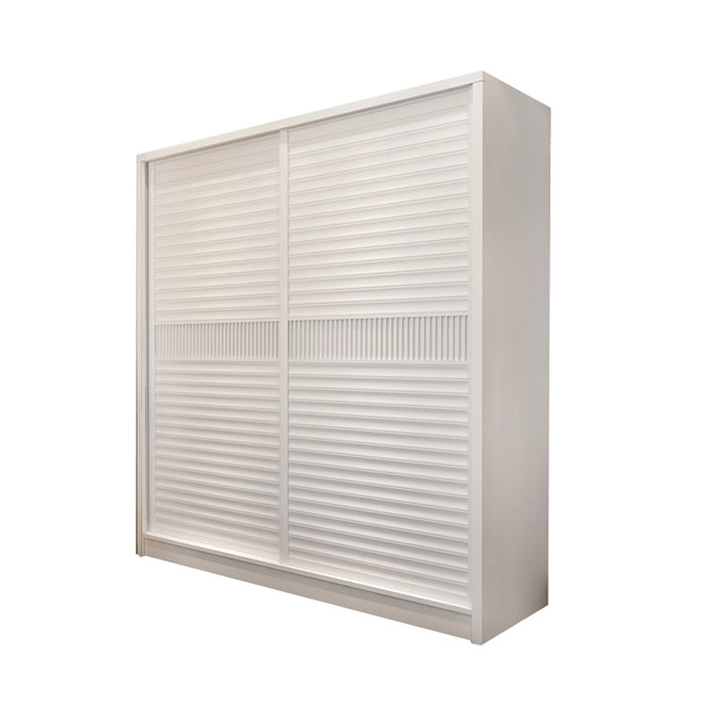 Modern Storage Cabinet with Sliding Doors Manufactured Wood White Cabinet for Bedroom